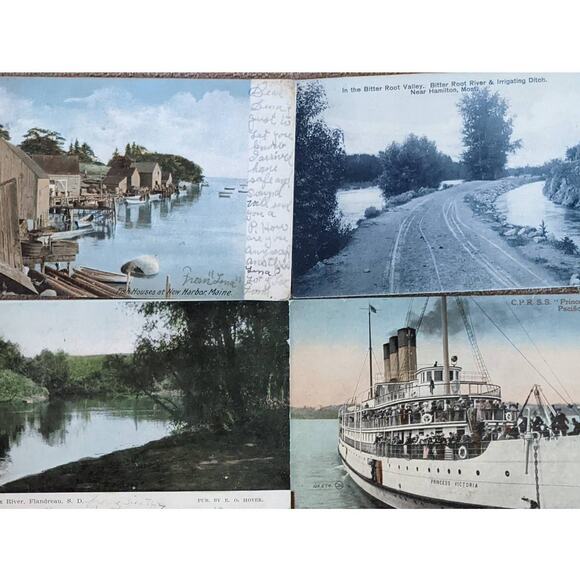 C1908 Antique Postcard Big Sioux River SD Princess Victoria Bitter Root River MT - Picture 1 of 10